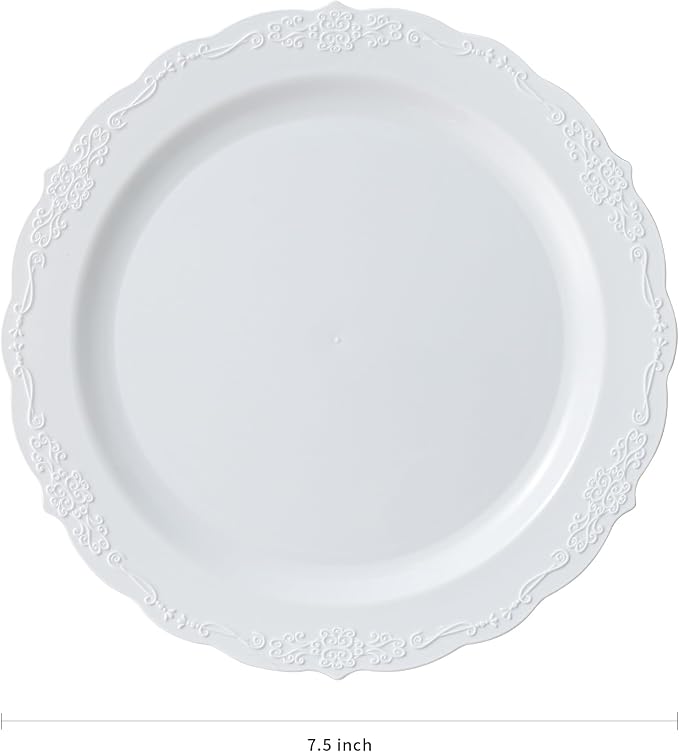 100 Pcs White Dessert Plastic Plates - Image 4