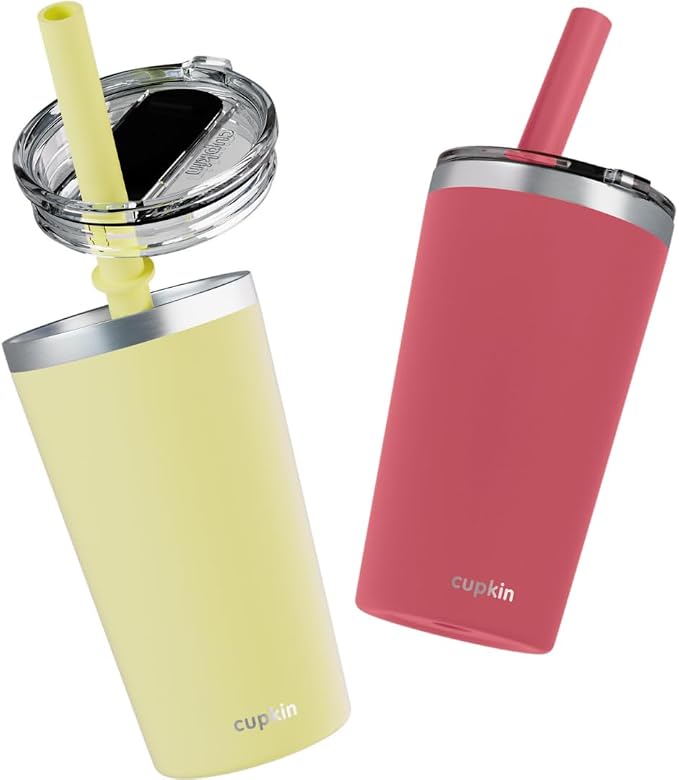 CUPKIN Toddler Tumblers, The Original 12 oz Stackable Stainless Steel Cups by CUPKIN
