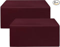 HolidayIdeas Fitted Burgundy Tableclothes - 96 x 30 Inch - 2 Pack Rectangle Tablecloths for 8 Foot Tables, Polyester Fabric Table Covers for Parties, Holiday Dinner, Trade Show