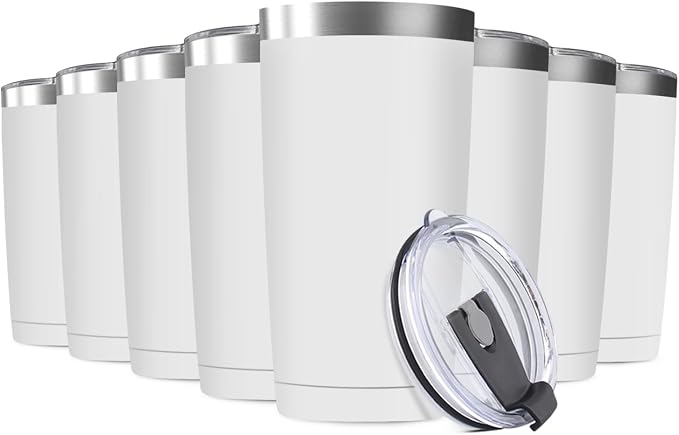 8 Pack 20oz Tumbler Vacuum Insulated Travel Mug by Deitybless