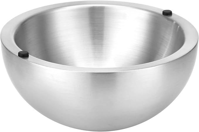 Joyibay 7.87 Inch Dip Chiller Bowl Long-Lasting Stainless Steel Salad Bowl, Stylish Insulated Double-Wall Serving Bowl with Water Injection Hole, Versatile for Keeping Food Hot or Cold