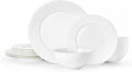 12Pcs Hammered Rim White Bone China Set, Service by KINGSTONE