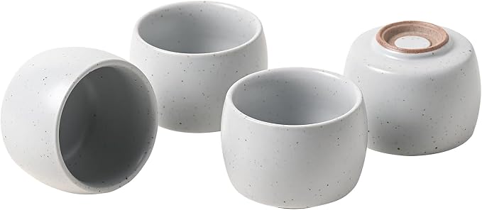 Rural Style Small Ceramic Espresso Cups Set of 4 Coffee Mugs 5oz White | Tea - Image 3