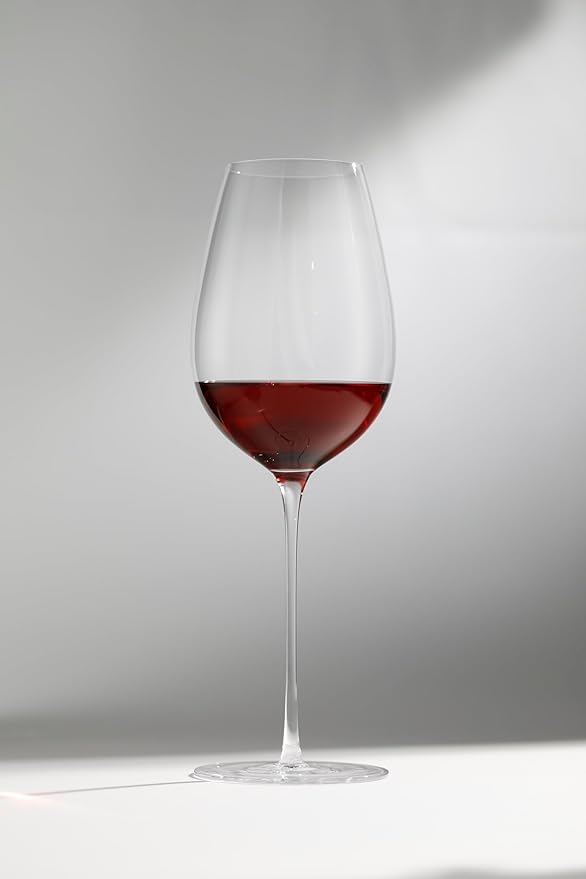Red Wine Glasses Set of 4, 22oz, Hand Blown Premium Crystal Wine Glasses, Clear Stem,Thin Rim, - Perfect for Red or White, Daily Use,Unique Wedding Anniversary or Birthday Gift