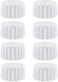 8 Pack Round Tablecloth 108 Inch White Table Cloth for Round Tables, Washable Polyester Tablecloth Stain and Wrinkle Resistant Decorative Table Cover for Wedding Party Dining Banquet