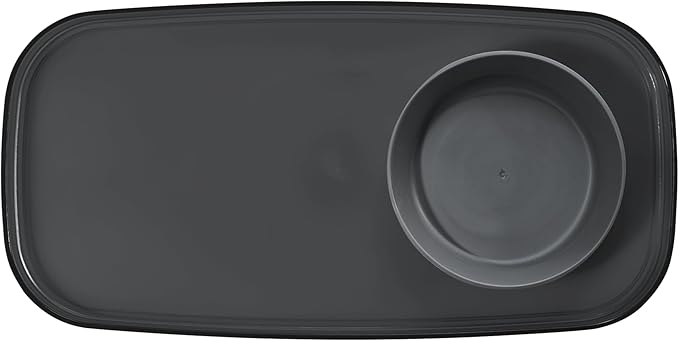 madesmart dipware Small Serving Plate, Stackable & Removable Dip Bowl for Salsa, Queso, Salad, Olives, Dishwasher & Microwave Safe, Multipurpose Plate & Bowl, Carbon