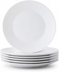White Dessert Plates Set of 6, 7.5 Inch Ceramic Appetizer Plates, Small by YALONG
