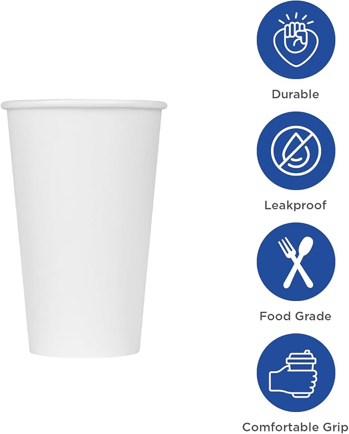 Karat 10 oz Paper Coffee Cup White Disposable Cup - Image 5