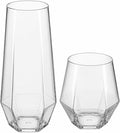 Oojami 48 Pack Diamond Plastic Champagne Flutes Stemless 9oz & 12oz Cups | by Oojami