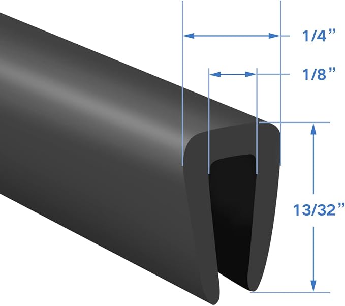 Rubber Edge Trim, 1/8" U Channel Edge Trim, Edge Protector - Image 2