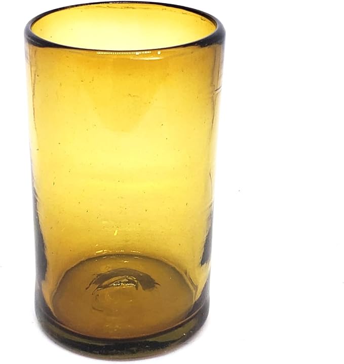 Solid Amber 14 oz Drinking Glasses, Recycled Glass, Toxin-Free - Image 2