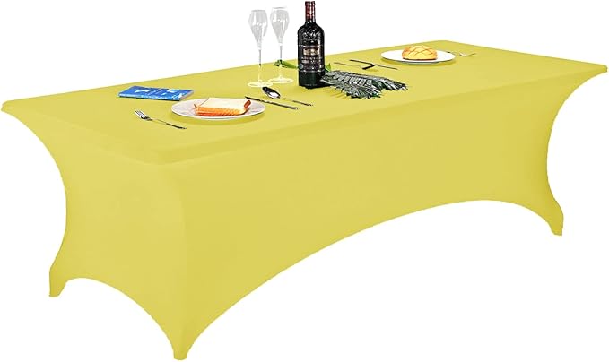 LZY Spandex Fitted Stretch Table Cover for 6 ft or 4ft or 8ft Folding Table, Rectangular Cocktail Tablecloth, Perfect for Party or Banquet