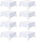 8 Pack White Square Tablecloth 54x54 Washable Polyester Table Cloth for Square or Round Tables, Wrinkle Resistant Fabric Decorative Covers for Dining Party Banquet Buffet and Wedding