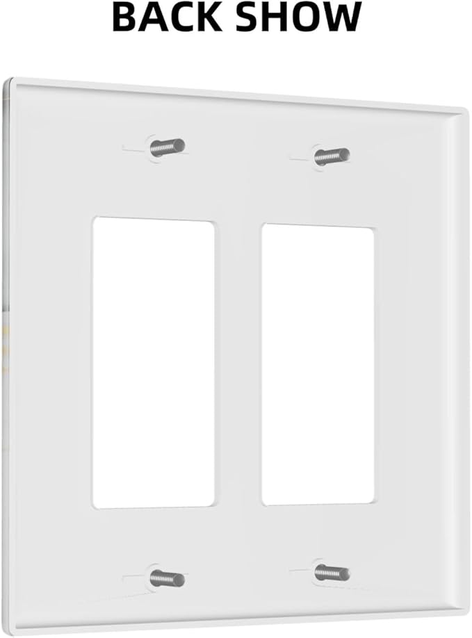 Outlet Covers Gray/Gold Marble Abstract Modern Luxury 2 Gang Light Switch Cover Double Rocker Wall Plate Decorative GFCI Receptacle Electrical Switchplate for Bathroom Bedroom Decor（2 Pack）