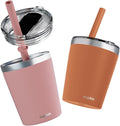 CUPKIN Steel Cup, The Original 8 oz Stackable Stainless Steel Silicone Straw Cup by CUPKIN