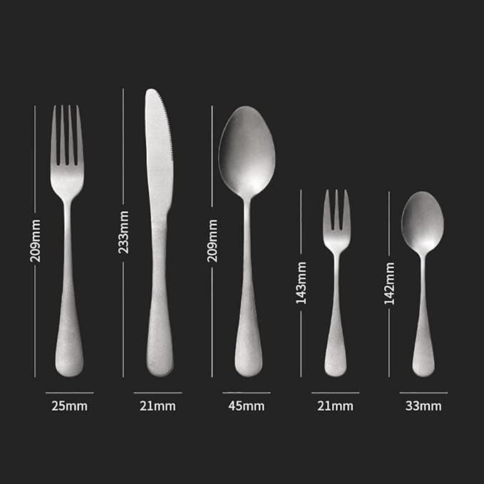 Matte Silverware Set for 12 Stainless Steel Flatware Set Vintage Style Delicate Cutlery Utensils 60 Piece Include Knives Forks and Spoons Tableware Set for Home Kitchen Wedding Restaurant