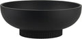 Large Resin Pedestal Decorative Bowl - Modern Handicraft Bowls for Home Decor - Fruit Bowl for Kitchen Counter - Key Bowl for Entryway Table,Matte Black