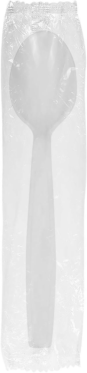 Karat U3523W PS Wrapped Tea Spoons - White (Case of 1000)