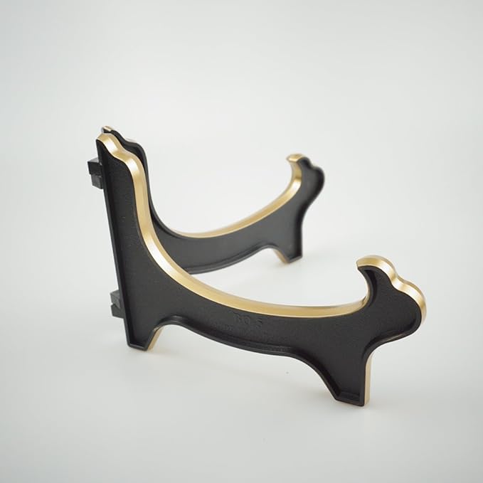 Artliving Display Stand Easel Bowl Stand for Display Large Deep Bowls, Platters and Deep Dishes Black Gold