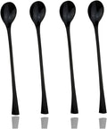 JASHII 18/10 Stainless Steel 4 Piece Mirror Polished Black Long Handle Ice by JASHII