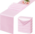 Light Pink Satin Table Runner, 12x108 Inches, 4 Pack | Premium Satin, Smooth by VCUSUELER