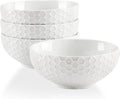 Buyajuju Cereal Soup Bowls, 20 Ounce White Bowls Set Porcelain Bowls by Buyajuju