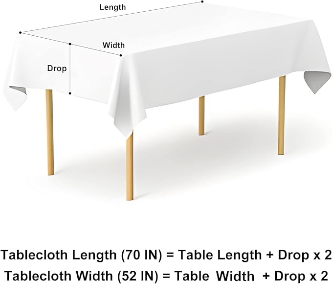 misaya Rectangle Waterproof Vinyl Table Cloth, Buffalo Flannel Backed Tablecloth, Wipeable Plastic Table Cover for Dinner, Kitchen, Outdoor (52" x 70", Lavender and White)