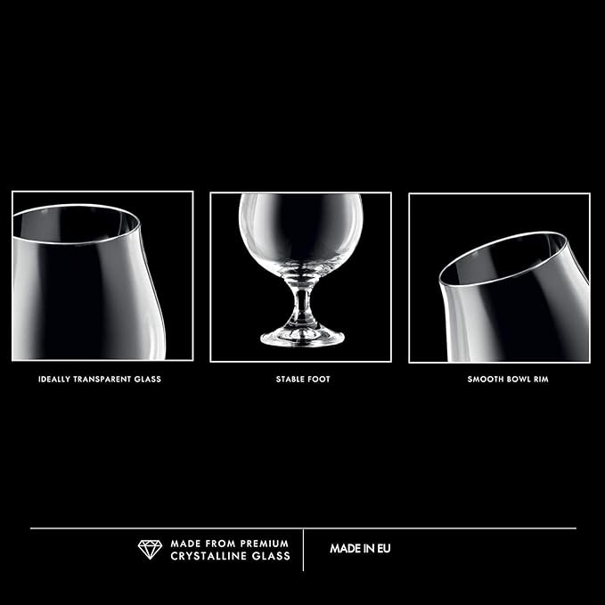 Krosno Dark Stout Beer Glasses 0.5 Liter | Set of 6 | 16.9 oz | Elite Collection | Perfect for Home and Parties | Dishwasher Safe | Lead-Free Crystal Glass