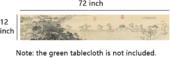 Asian Style Bamboo Table Runner, Ancient Chinese Paintings Zen Table Mat - Image 5