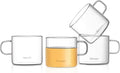 5oz Modern Glass Coffee & Tea Cups Set of 4 by Dorsaer
