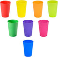 Set of 8, Mini Plastic Cups, Reusable Open Cups in 8 Colors, Stackable Water by Unknown