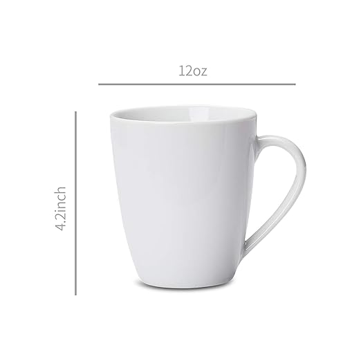 Amazon Basics Porcelain Heat Resistant Coffee Mugs, Microwave and Oven Safe - Image 4