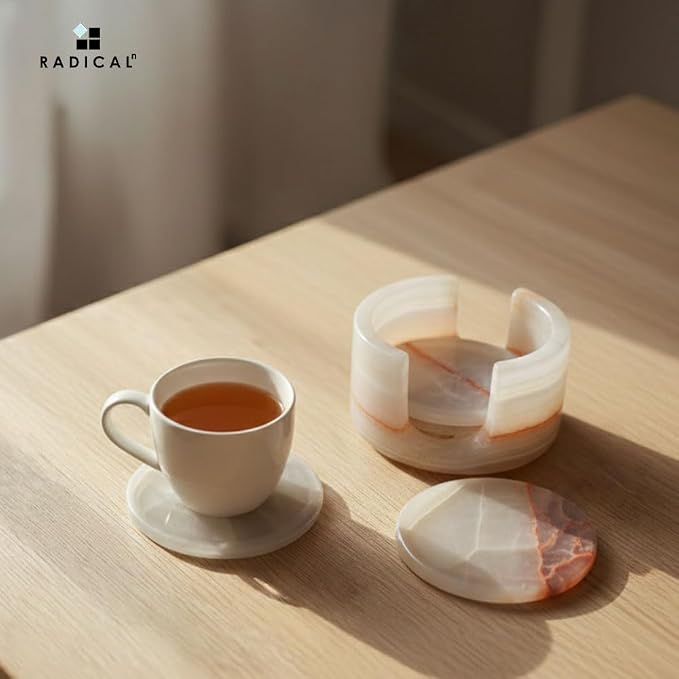 Radicaln Round Marble Coasters Set of 6 - Image 2