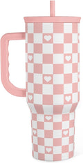 40oz Checkered and Heart Tumbler by SANDJEST