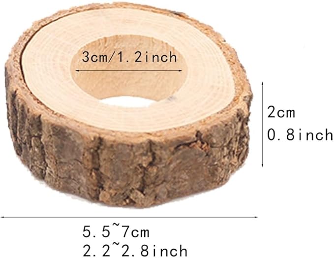 20PCS Rustic Wooden Napkin Rings,Handmade Creative Napkin Round Holder for Dinner Table & Wedding Party Decoration Napkin Rings (20)