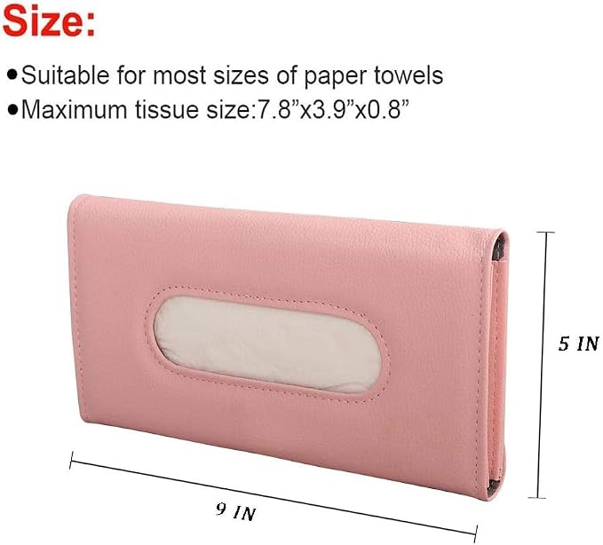 Carstuus Pink Sun Visor Car Tissue Holder, Cute Car Accessories - Image 2