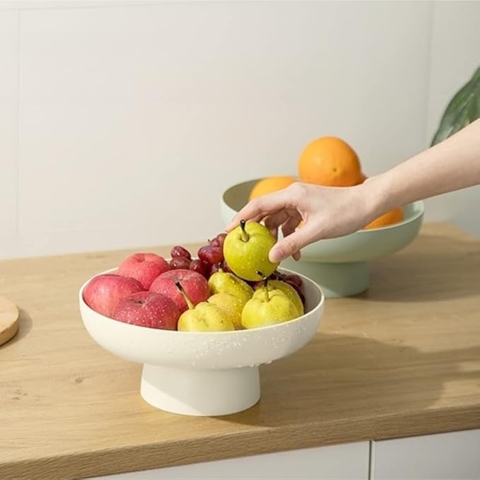 Fruit bowl Fruit Basket for Kitchen Countertop Storage Baskets Stand Organization, Decor Centerpiece for Kitchen Counter or Dining Room Tables, White