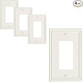 4-Pack Decorator Outlet Cover Plate, Light Almond Decorative Switch Plates and Outlet Covers, Durable Zinc Alloy Wall Plates for Electrical Outlets, Receptacle, GFCI Outlet, Dimmer Switch