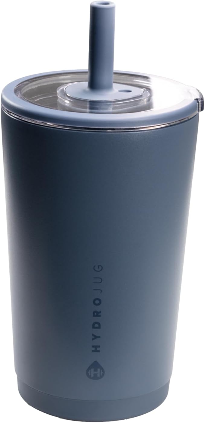 HydroJug Everyday Tumbler 14 oz – Ceramic-Lined Insulated Tumbler with Straw and Soft-Touch Lid, Cup Holder Friendly, Double-Wall Vacuum Insulation, Reusable Travel Cup – Cascade