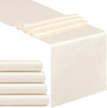 5 Pcs Ivory Satin Table Runners 12x108 inch Bright Satin Silk Fabric | Smooth by B-COOL