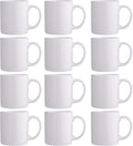 GBhome White Coffee Mugs Set of 12, 12 oz Ceramic Coffee Cups | Classic COffee by GBhome