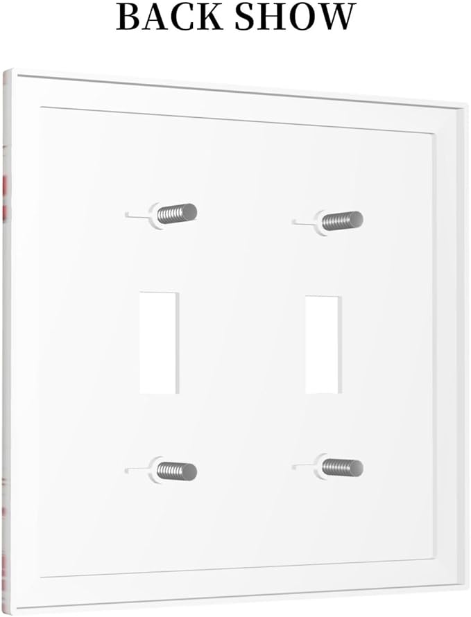 Decorative Light Switch Cover Baseball Sports Ball Game 2 Gang Wall Plate Double Toggle Switch Plate Receptacle Electrical Outlet Cover Switchplate for Bathroom Bedroom Decor（2 Pack）