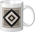 Geometric Blocks And Lines Minimal Neutral Ceramic Cup, Elegant Coffee Mug Tee by Unknown