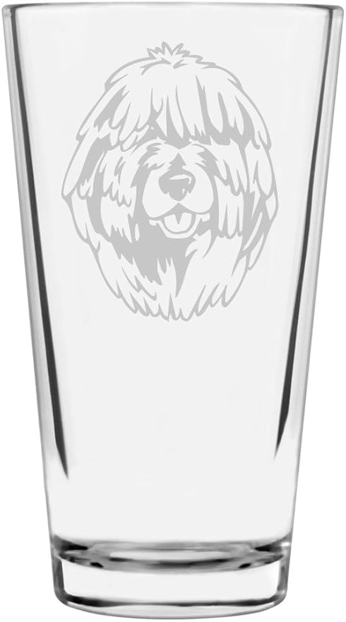 Puli Custom Personalized Dog Themed Etched All Purpose 16oz Pint Glass
