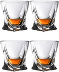 Crystal Whiskey Glass Set of 4 - Old Fashioned Bourbon Glasses, Perfect for Scotch and Cocktails (Style 2,4pcs)