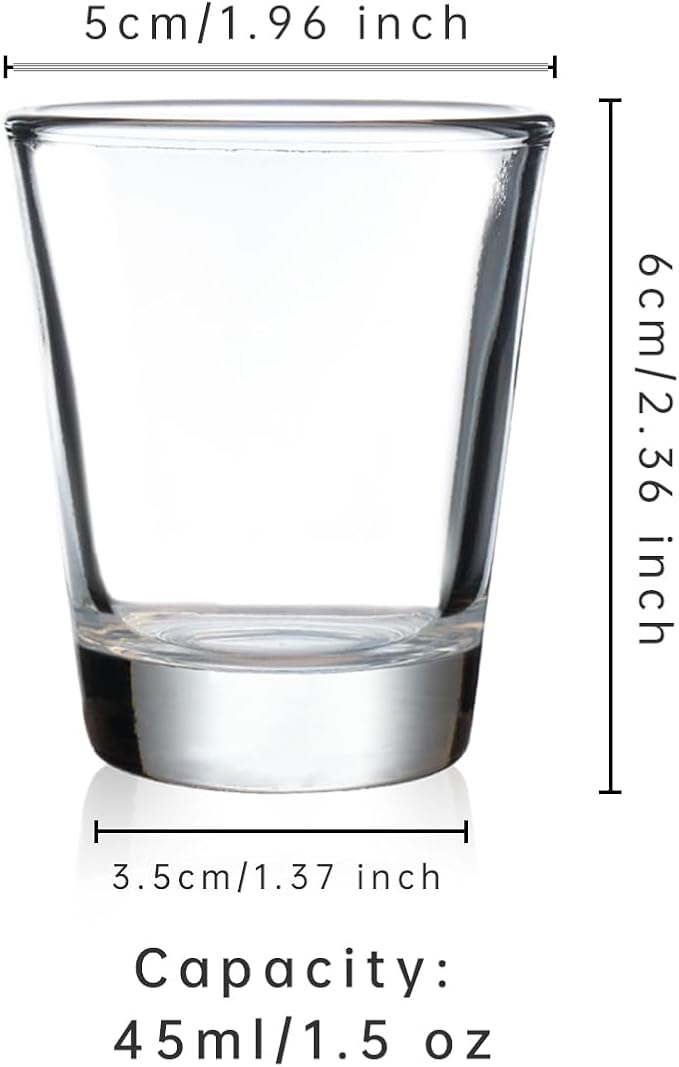 BCnmviku 1.5 oz Shot Glasses Sets with Heavy Base, Clear Shot Glass (10 Pack)