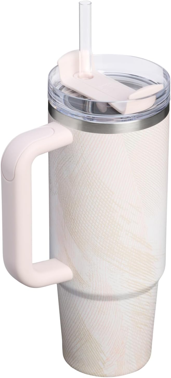 STANLEY Quencher H2.0 Flow State Tumbler, 30 oz, Sahara Plume | Handle and - Image 3