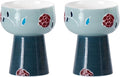 KAMMAK Tea Cup Set of 2 Small Tea Cups 2.1oz Blue Porcelain Tea Cup Set by KAMMAK