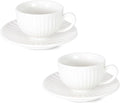 2 oz White Espresso Cups Set of 2, Ceramic Cappuccino Cups by YINUOWEI