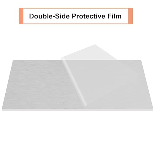 6061 T651 Aluminum Sheet Metal 7 x 14 x 1/4 Inch Flat Plain Aluminum Plate Covered with Protective Film, Heat Treatable Rectangle 6MM Aluminum Metal Plate for Industrial, Crafting